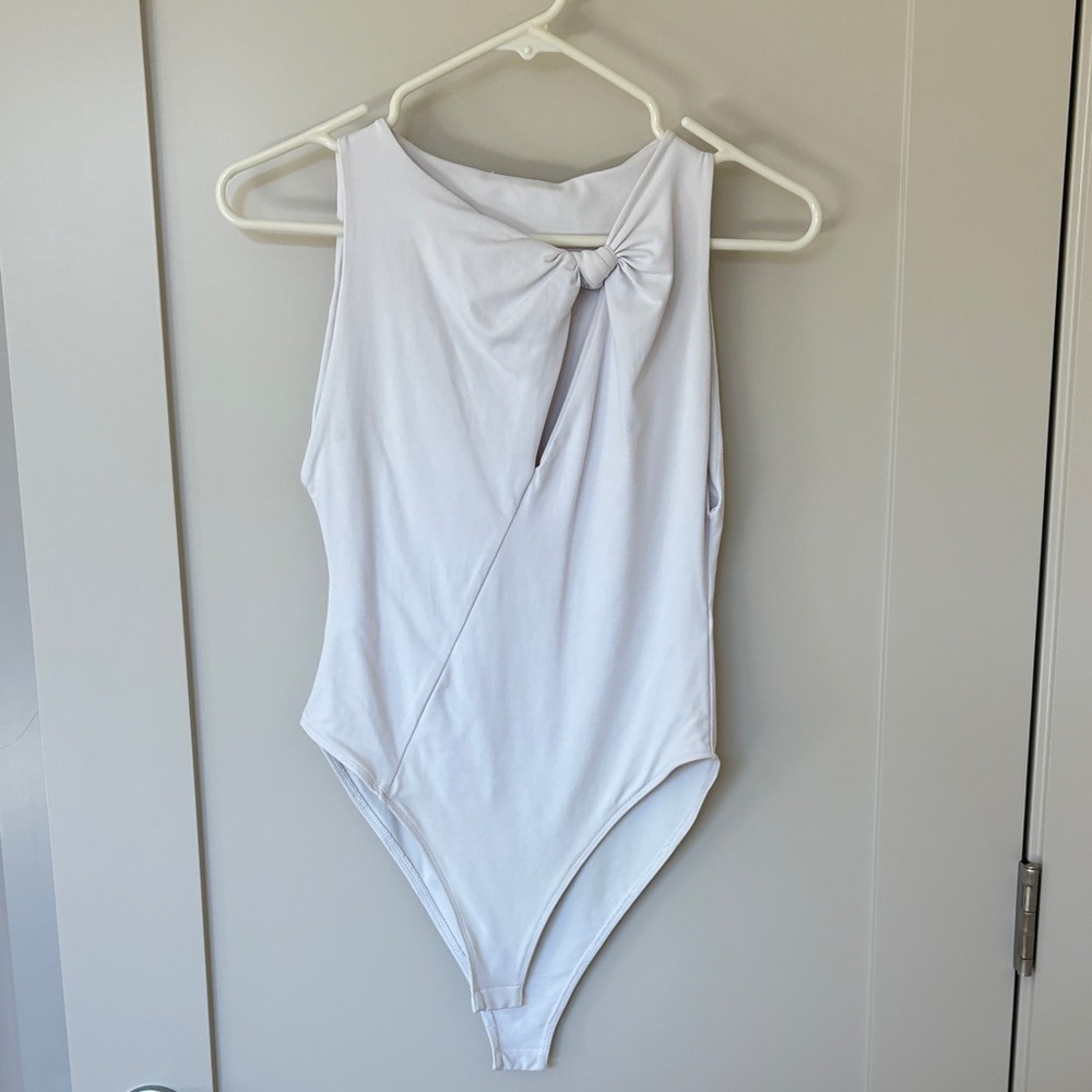 Zara White Bodysuit with Bow Detail